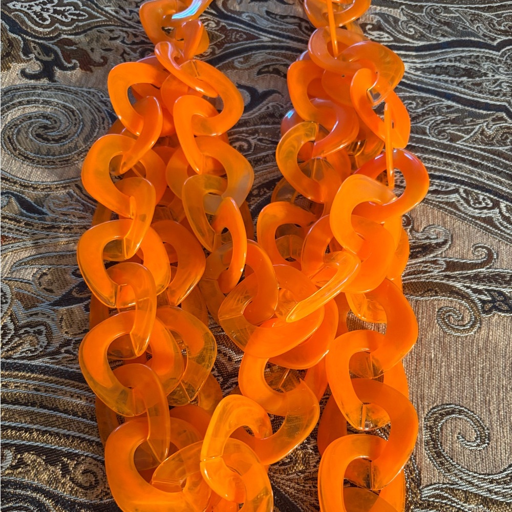 Zaria Bold Lux Chain Necklace.  colors available, Orange, Red, Brown and Gray.
